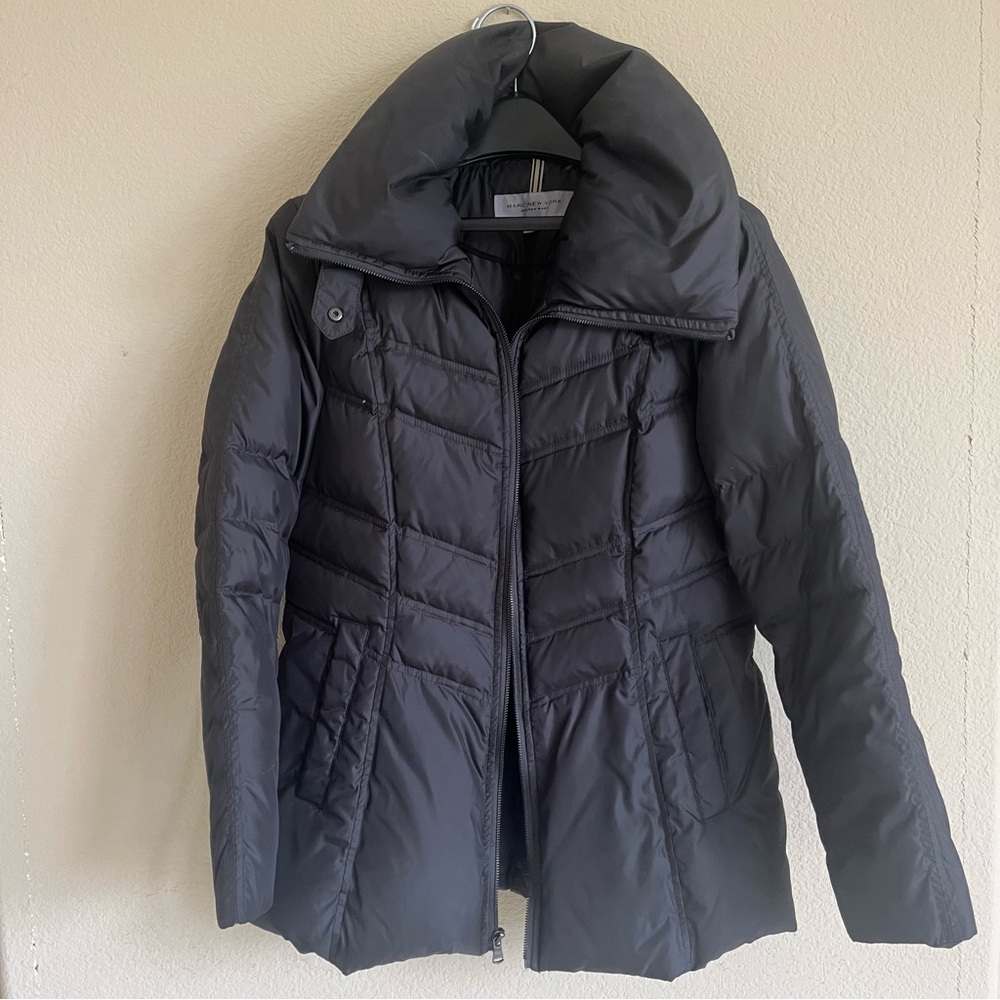 Andrew Marc down chevron quilted zip front jacket coat M